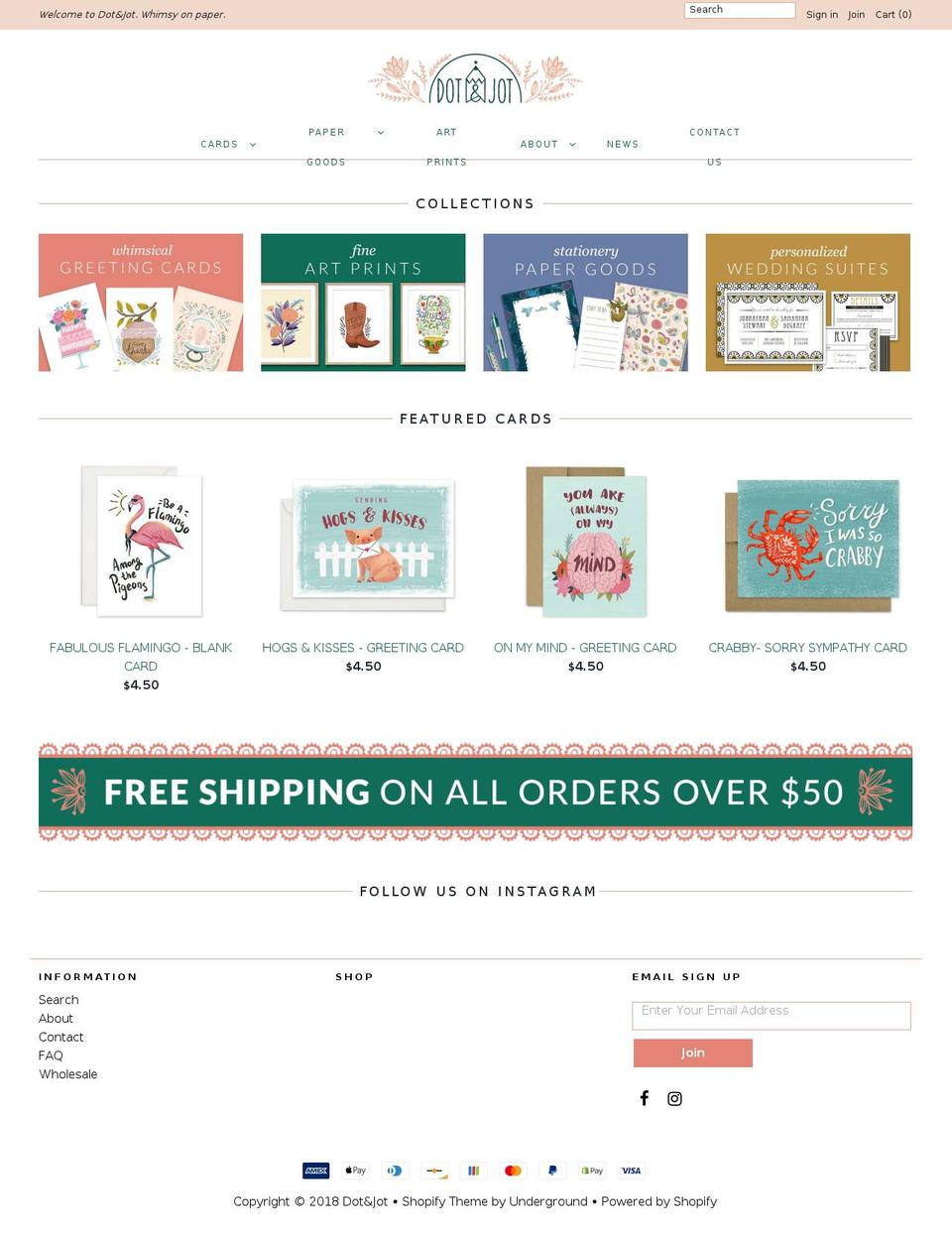 dotandjot.com shopify website screenshot