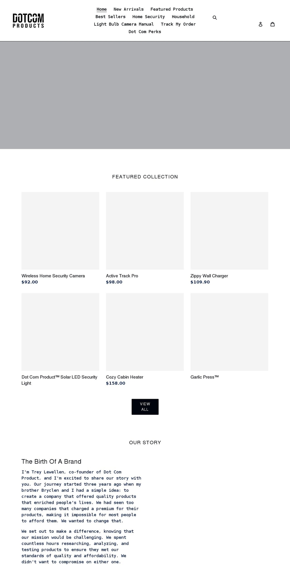 dotcomproducts.com shopify website screenshot