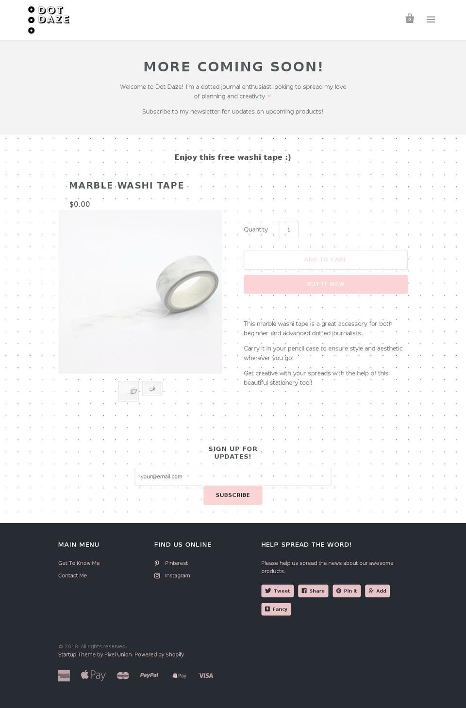 dotdaze.com — Shopify storefront screenshot