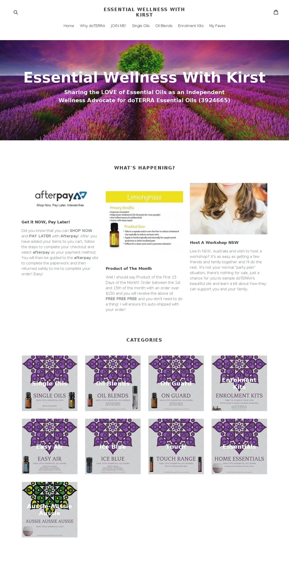 doterrakirst.com shopify website screenshot
