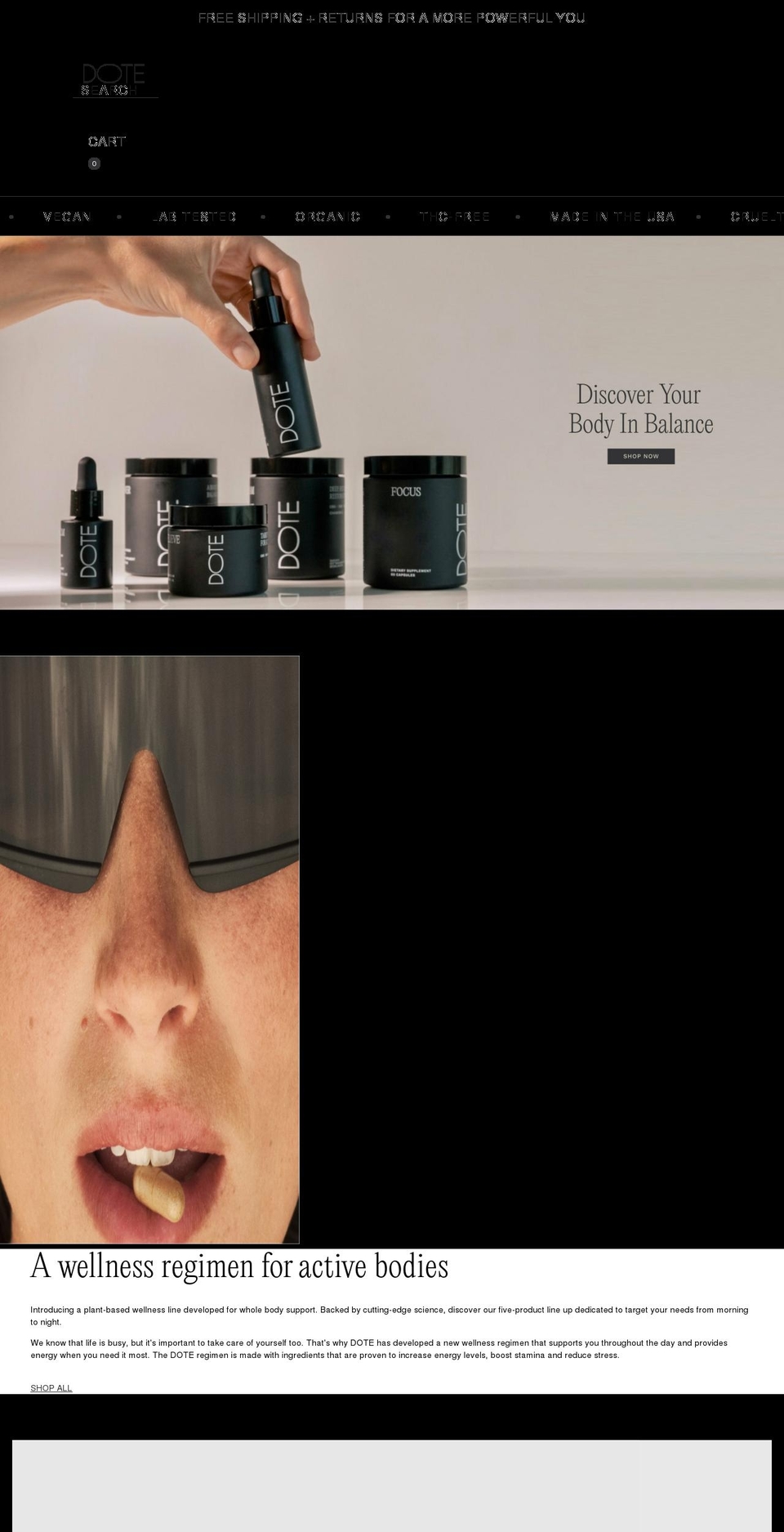 dotewellness.com shopify website screenshot