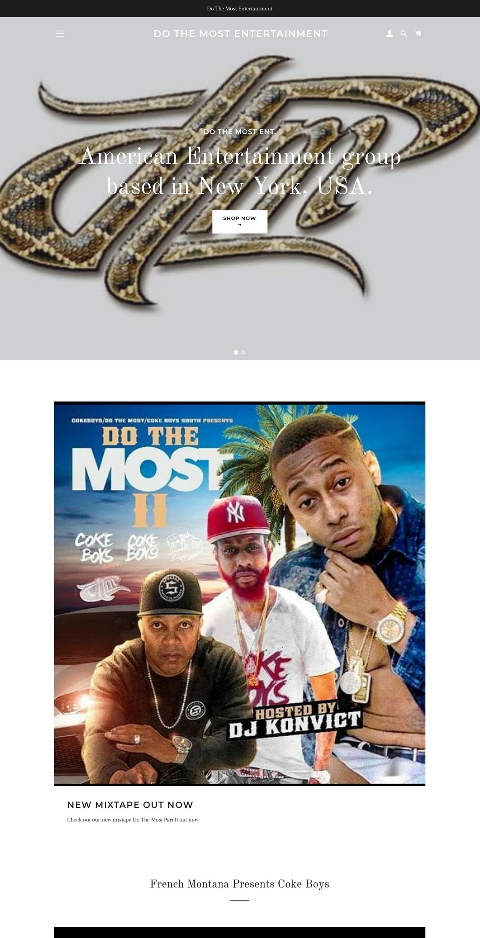 dothemostentertainment.com — Shopify storefront screenshot