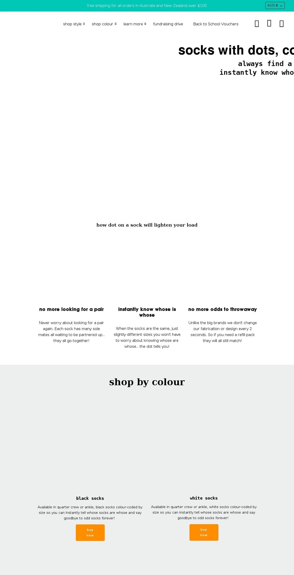dotonasock.com.au shopify website screenshot