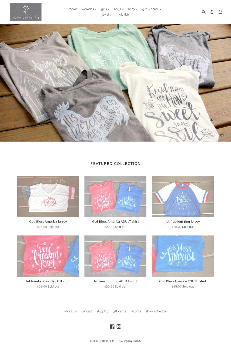 dots-of-faith-3.myshopify.com — Shopify storefront screenshot
