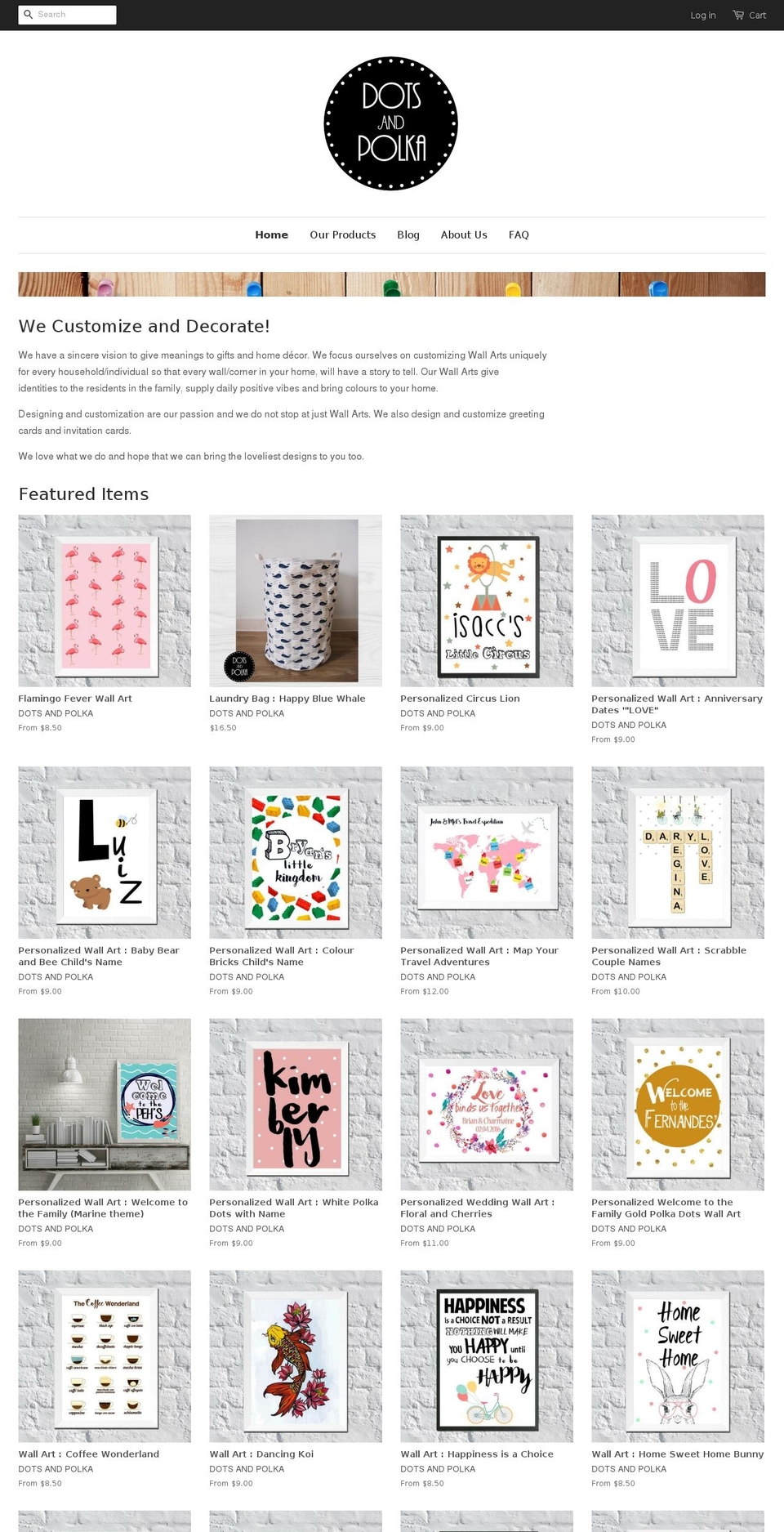 dotsandpolka.com shopify website screenshot