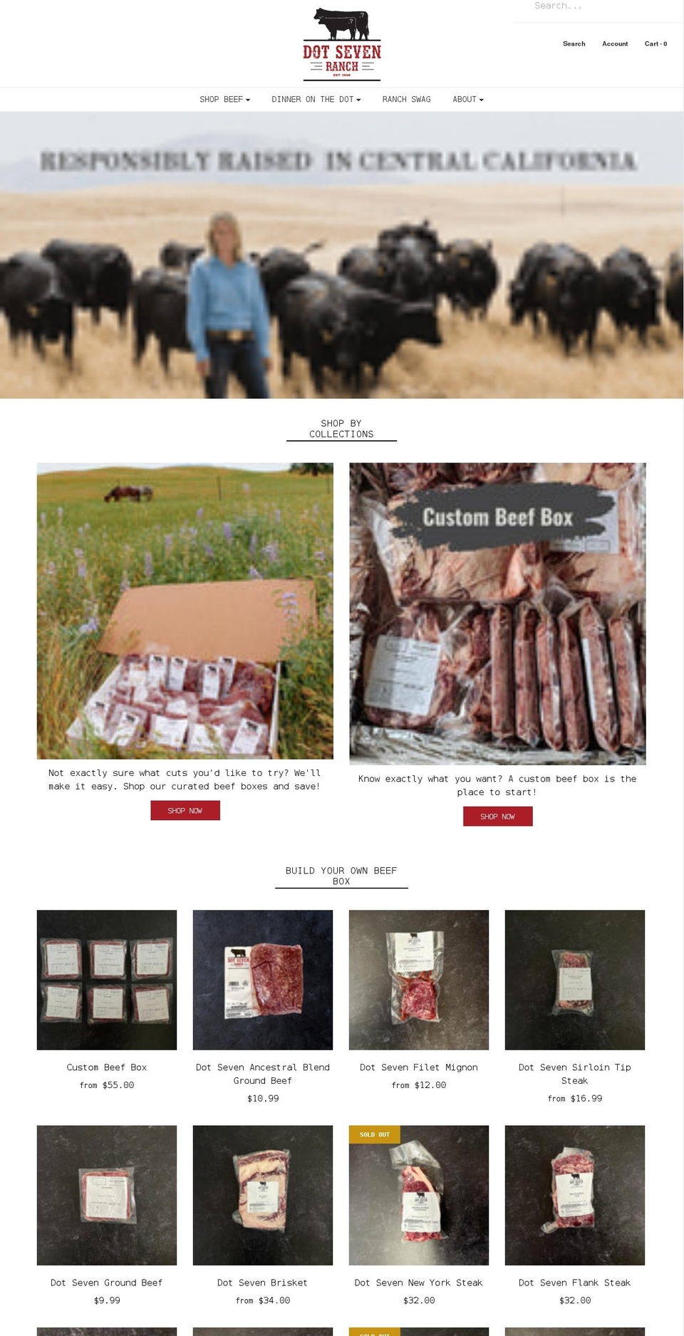 Backup theme Shopify theme site example dotsevenranch.com