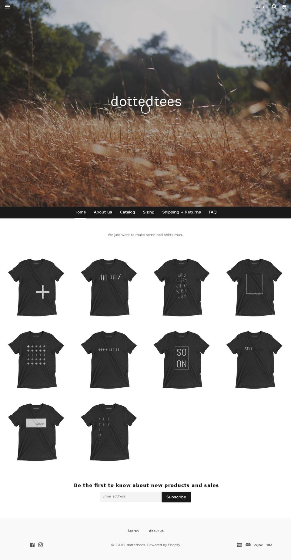 dottedtees.com shopify website screenshot