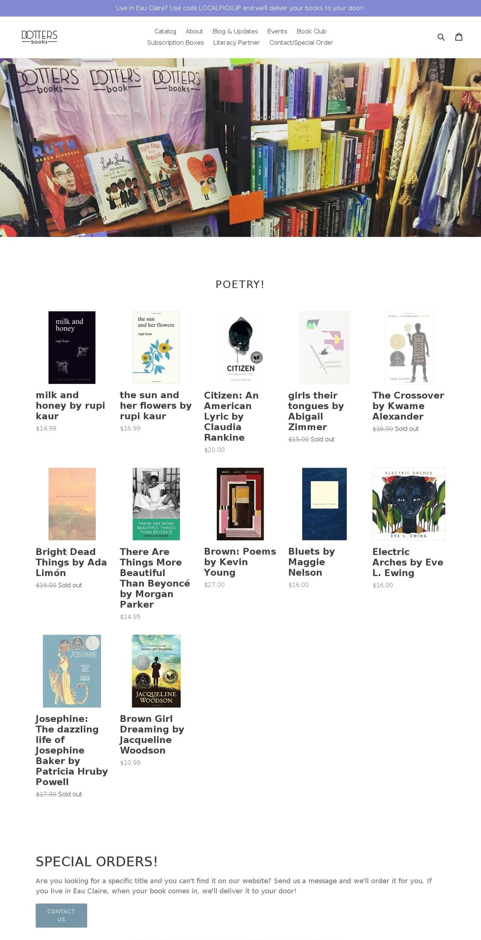 dottersbooks.com — Shopify storefront screenshot