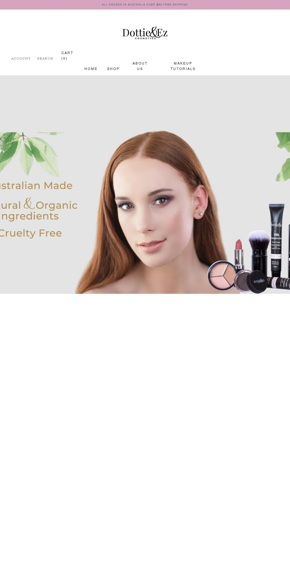 dottieandezcosmetics.com.au shopify website screenshot