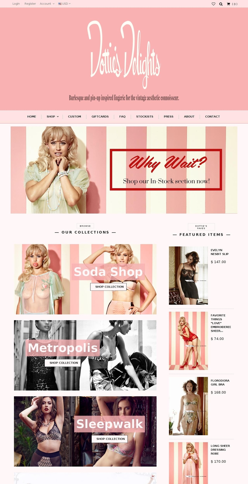 dottiesdelights.com shopify website screenshot