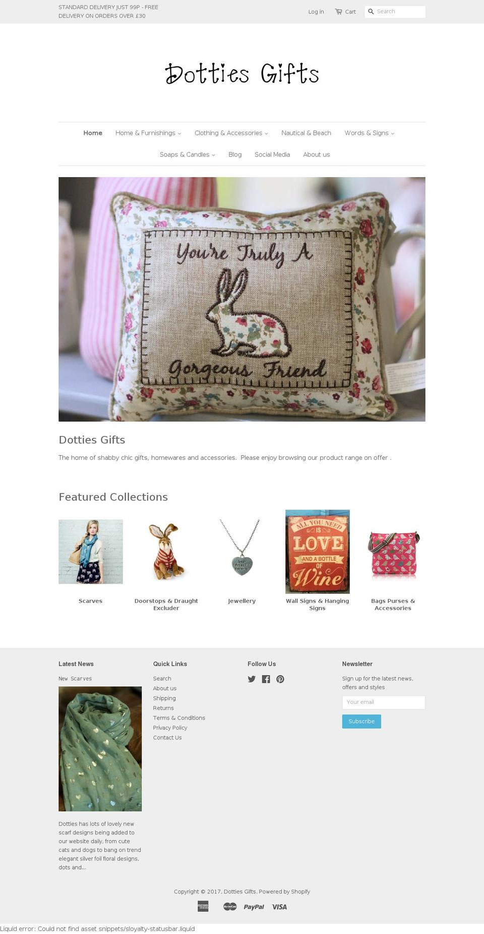 dottiesgifts.com shopify website screenshot
