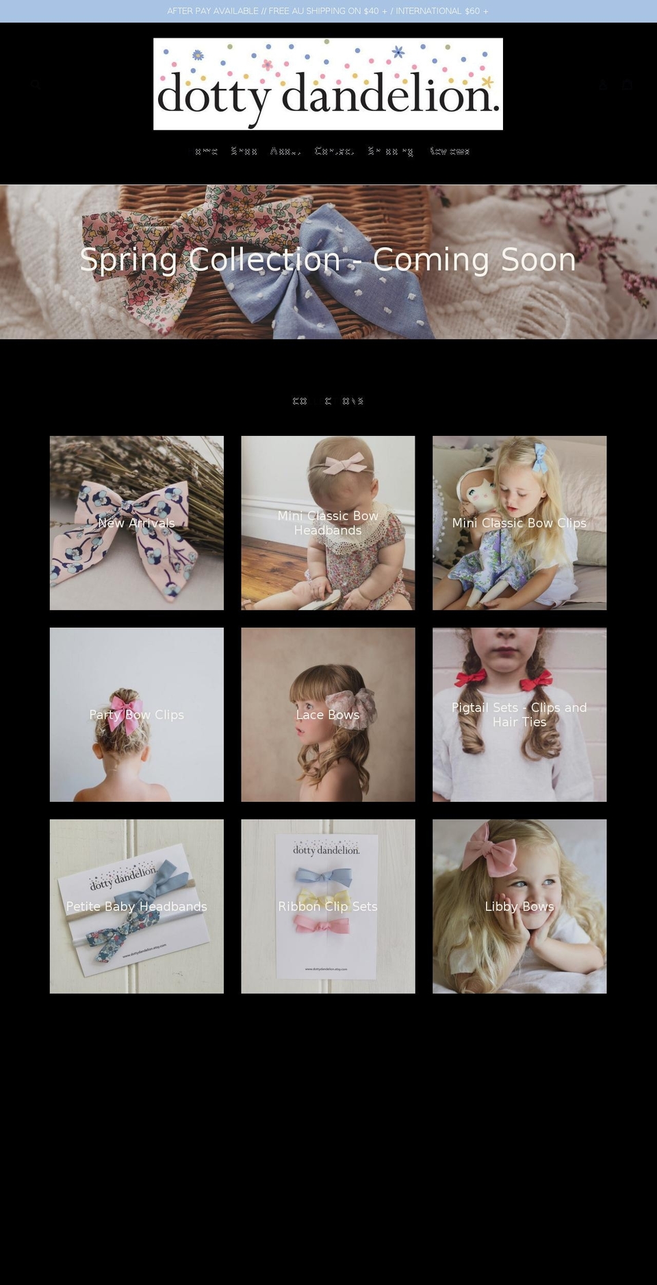 dottydandelion.com — Shopify storefront screenshot