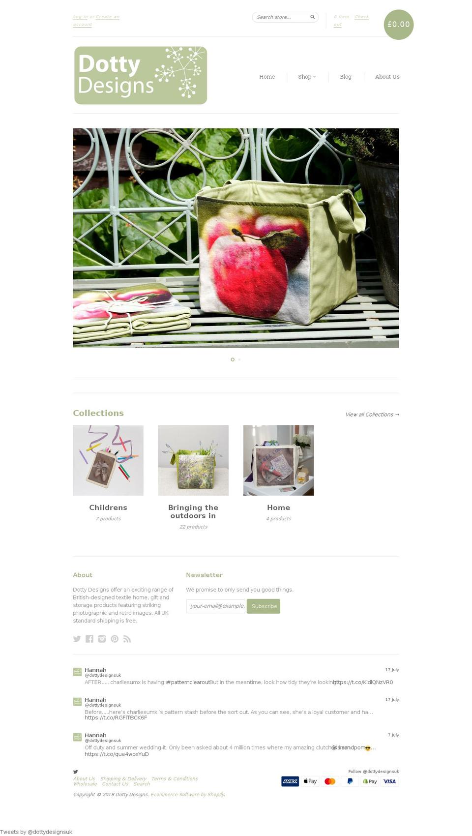 dottydesigns.eu shopify website screenshot