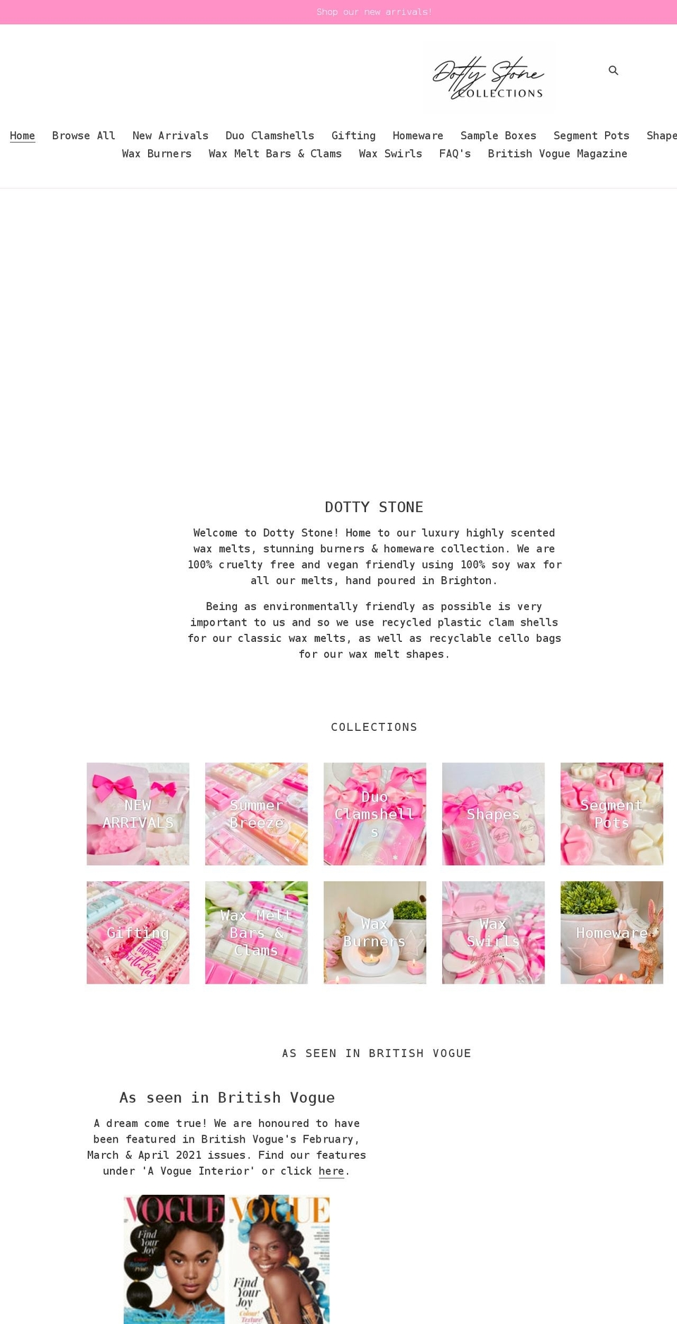 dottystone.co.uk shopify website screenshot
