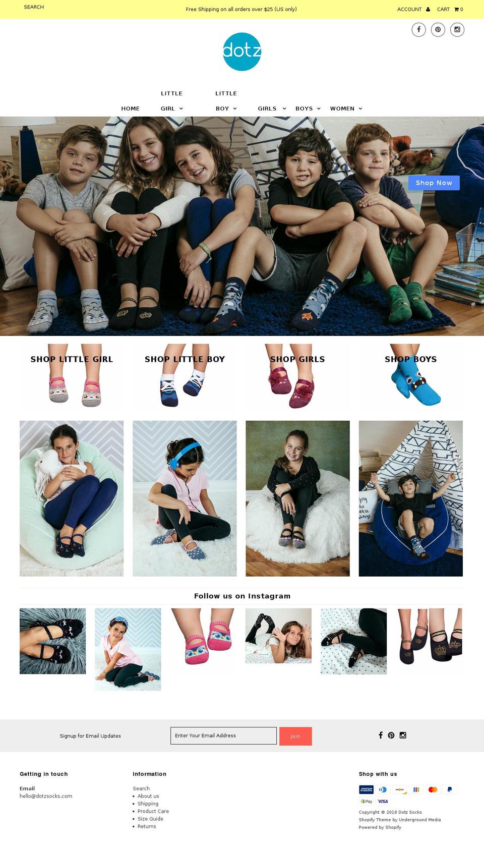 dotzsocks.com — Shopify storefront screenshot