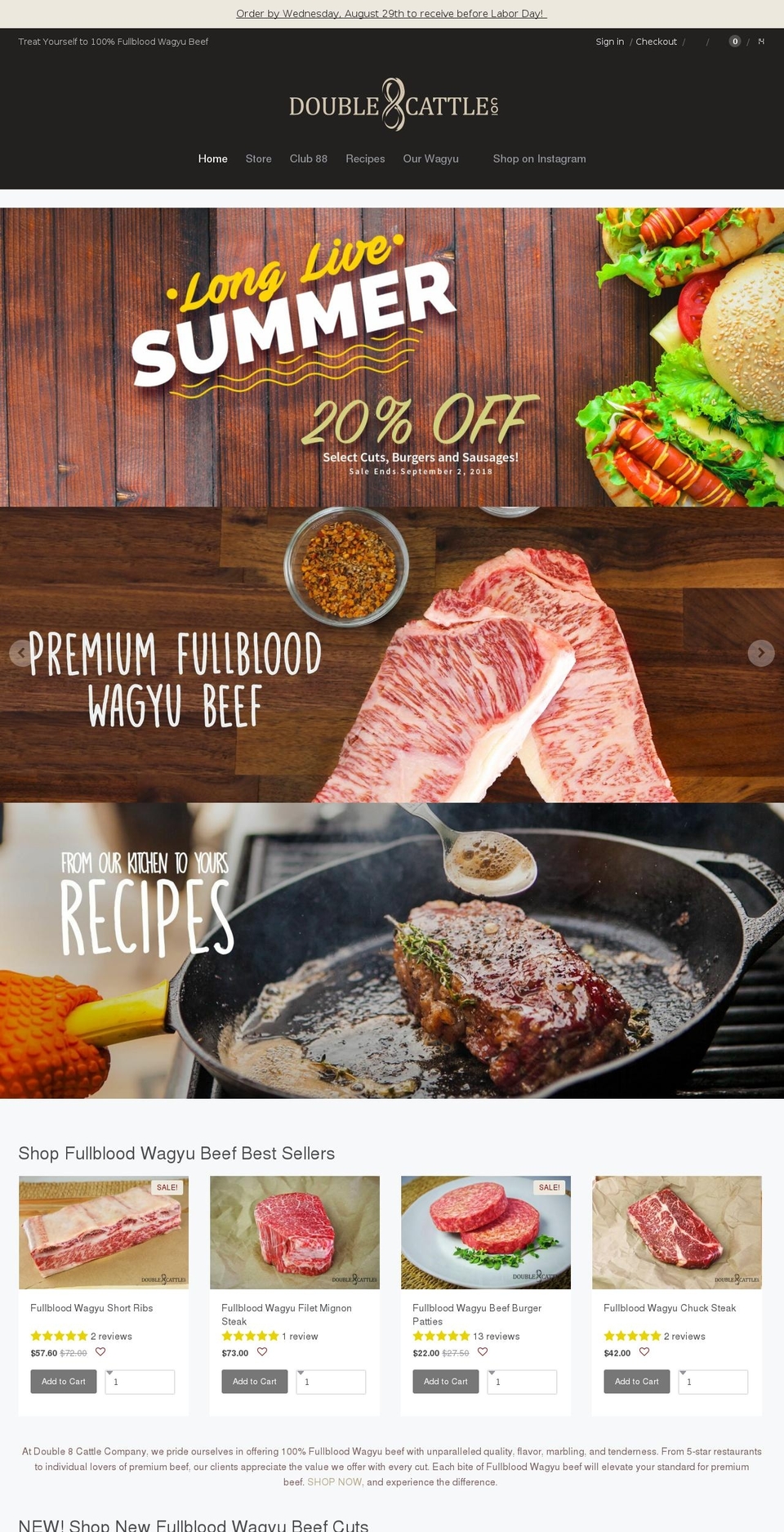 double8cattle.com — Shopify storefront screenshot