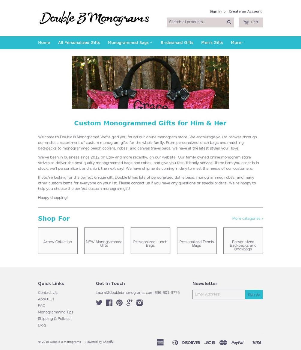 doublebmonograms.com shopify website screenshot