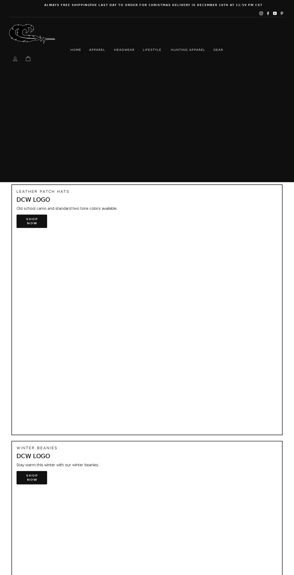 doublecurlwaterfowl.com shopify website screenshot