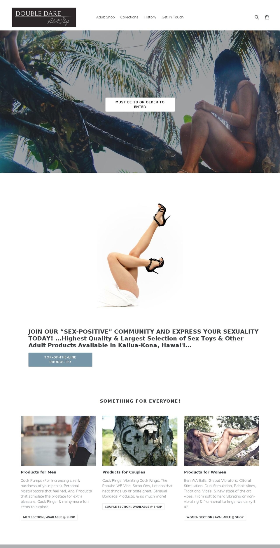 doubledarehawaii.com shopify website screenshot