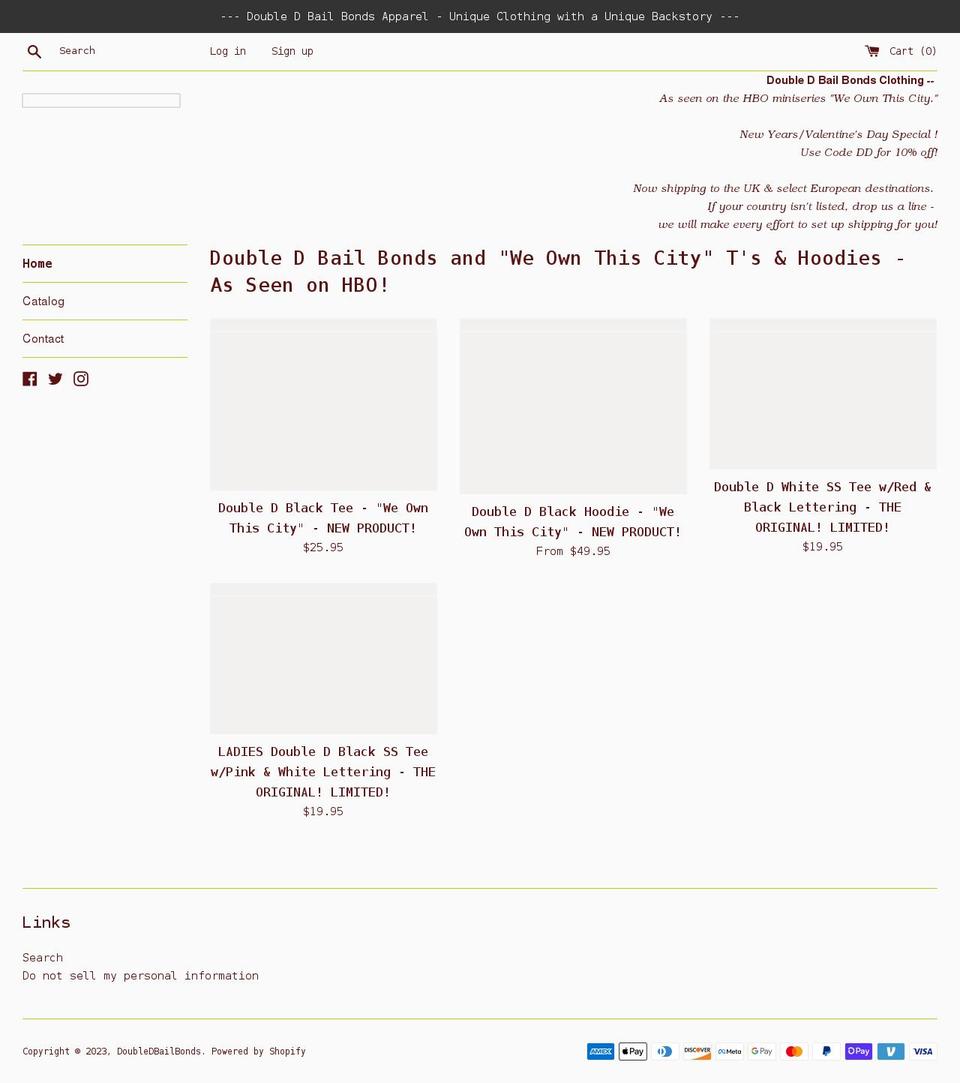 doubledbailbonds.net shopify website screenshot