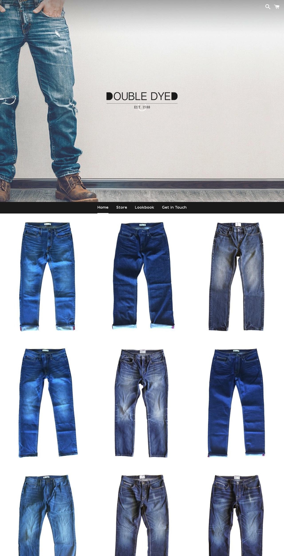 doubledyed.com shopify website screenshot