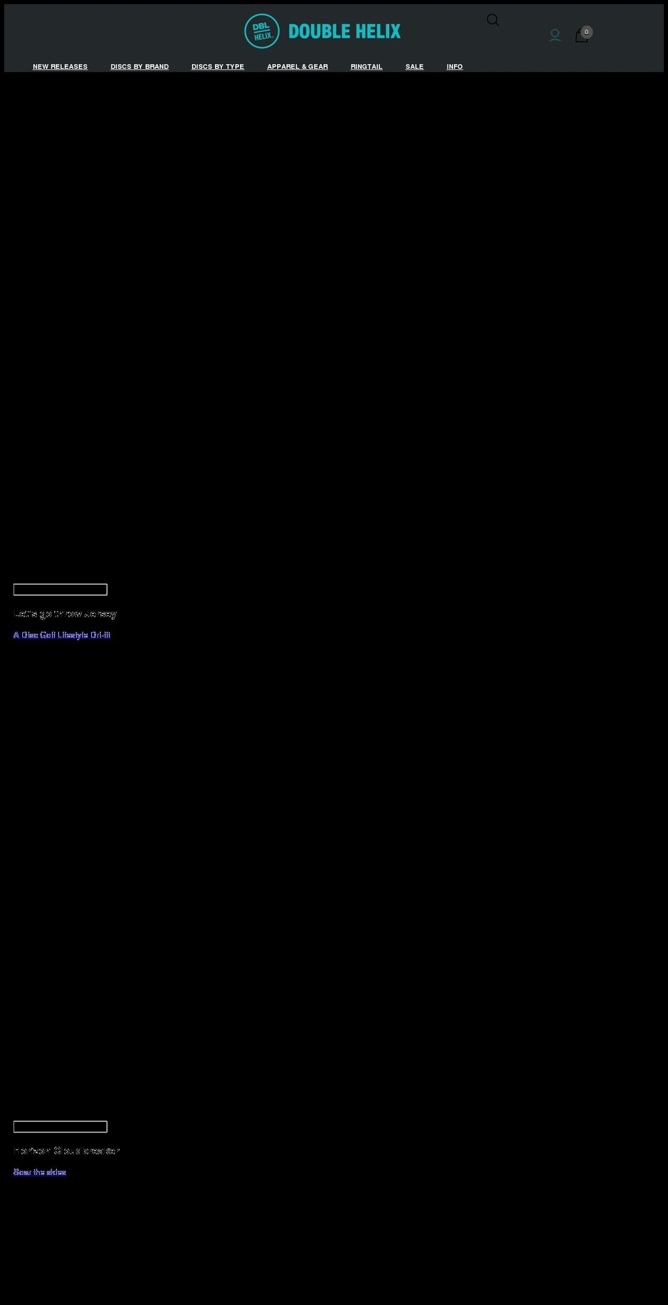 doublehelixdiscsports.com shopify website screenshot
