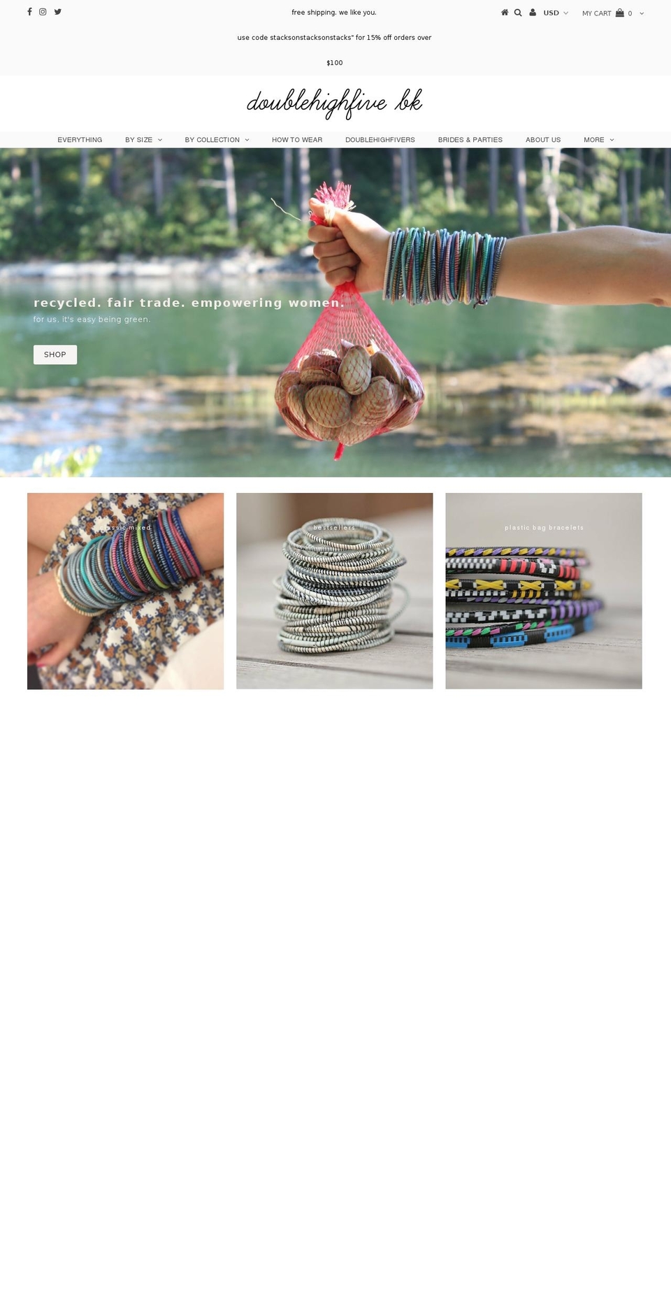 doublehighfivebrooklyn.com shopify website screenshot