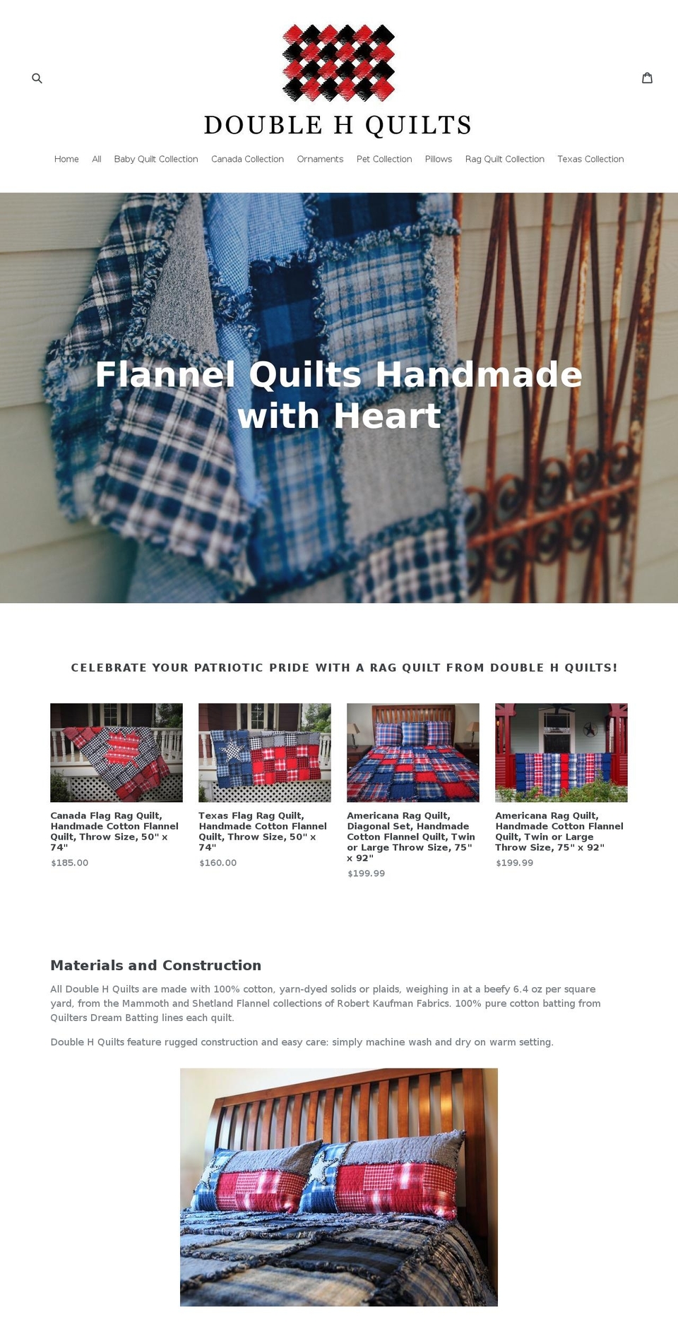 doublehquilts.com — Shopify storefront screenshot