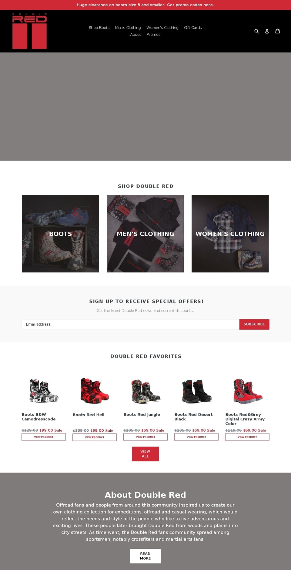 doubleredusa.com shopify website screenshot
