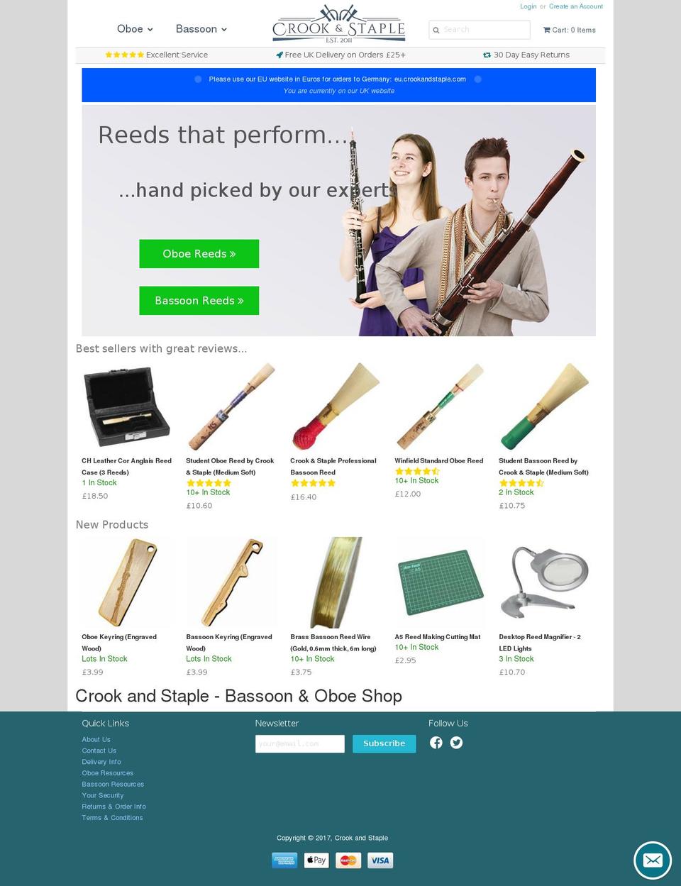 doublereedstore.com shopify website screenshot
