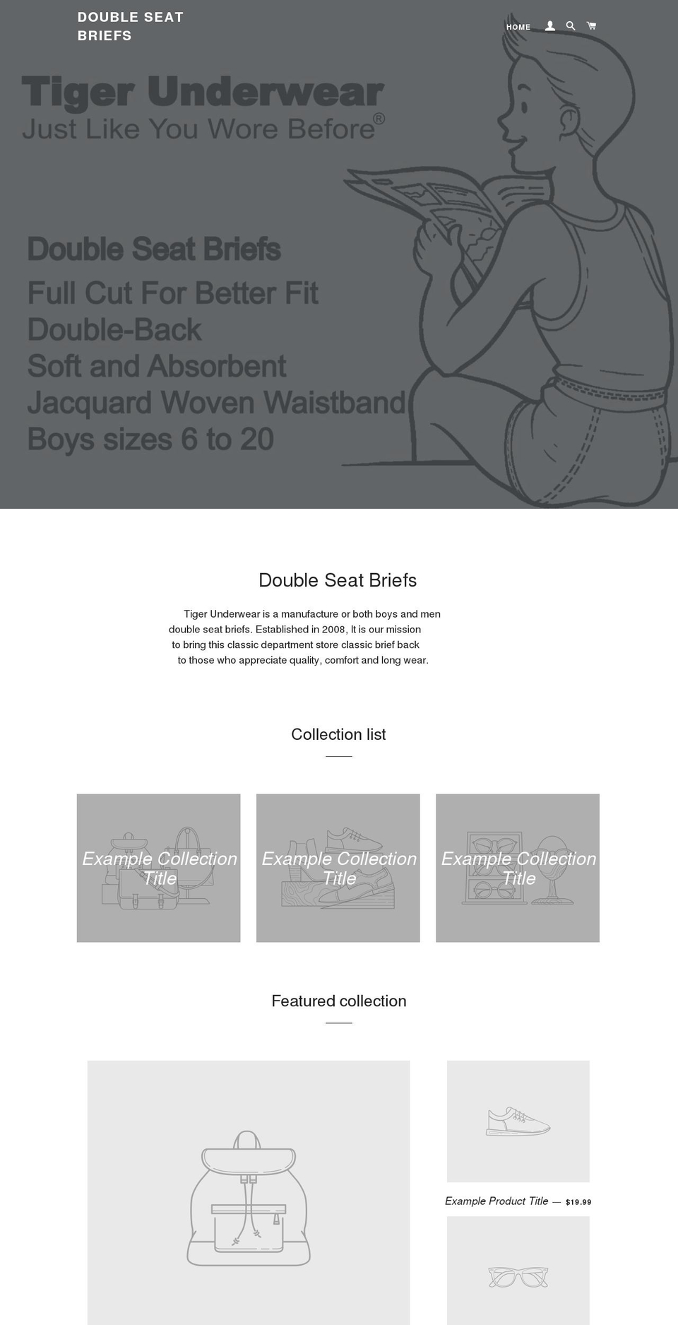 doubleseatbriefs.com shopify website screenshot