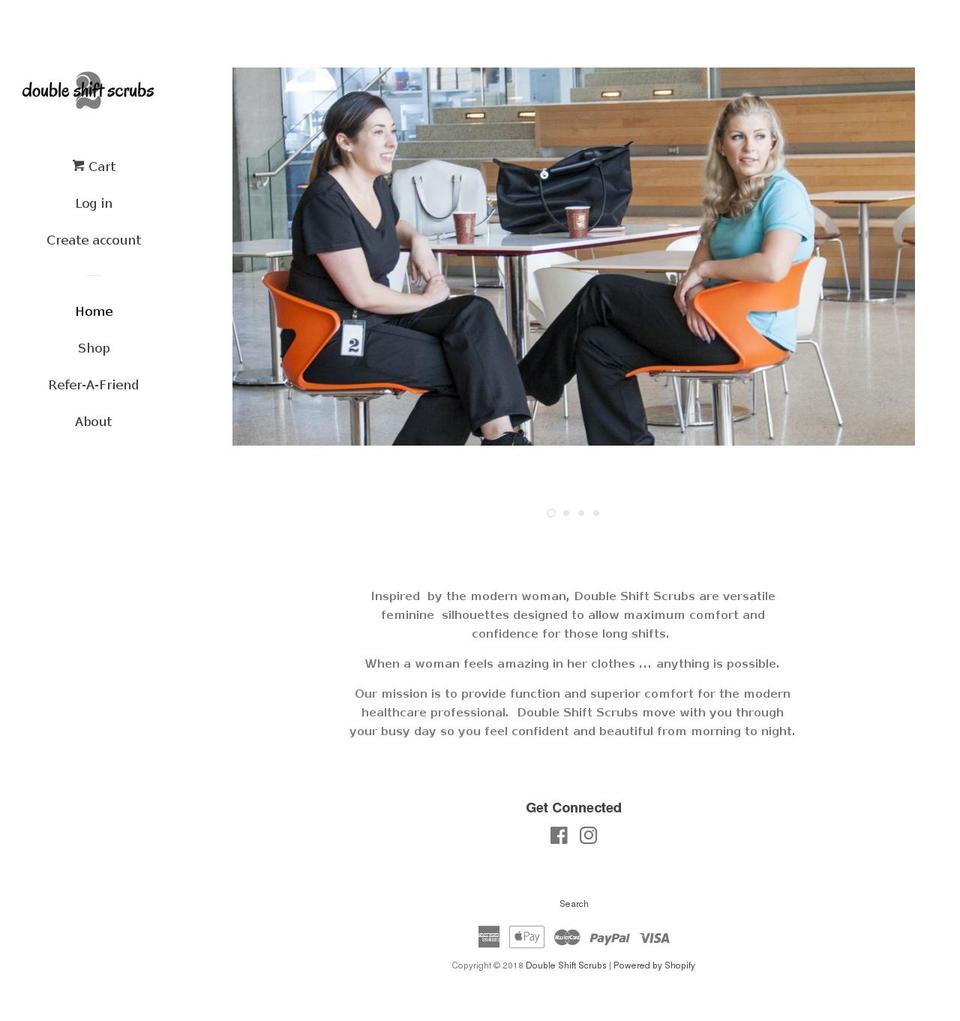 doubleshiftscrubs.ca shopify website screenshot