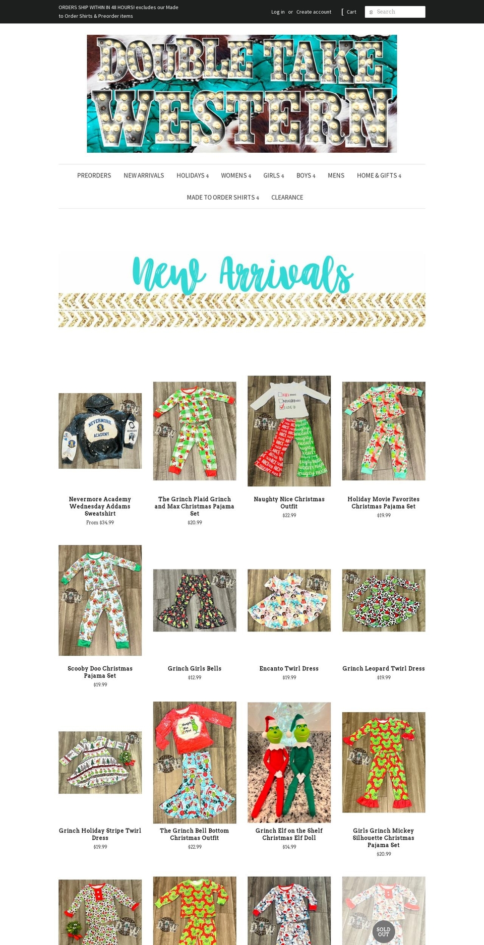 doubletakewesternboutique.com shopify website screenshot