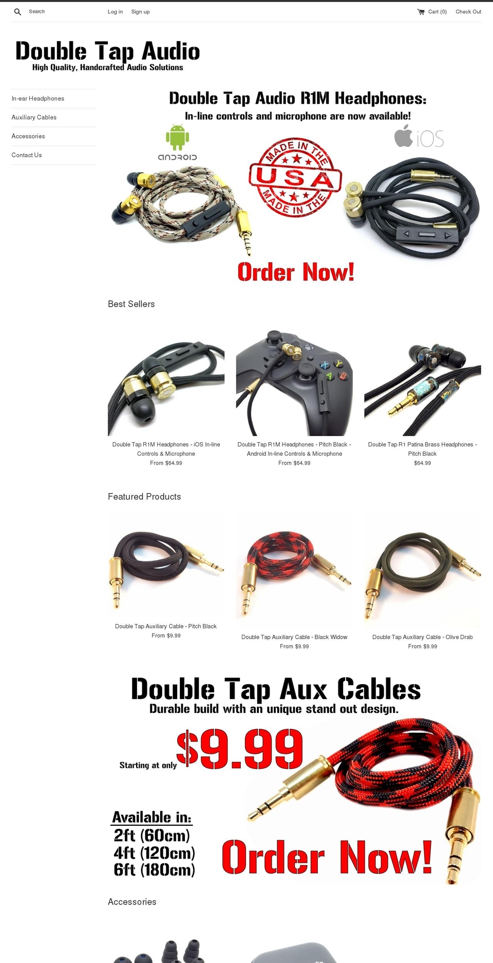 doubletapaudio.com shopify website screenshot