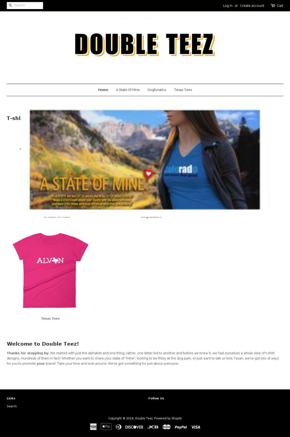 doubleteez.com — Shopify storefront screenshot