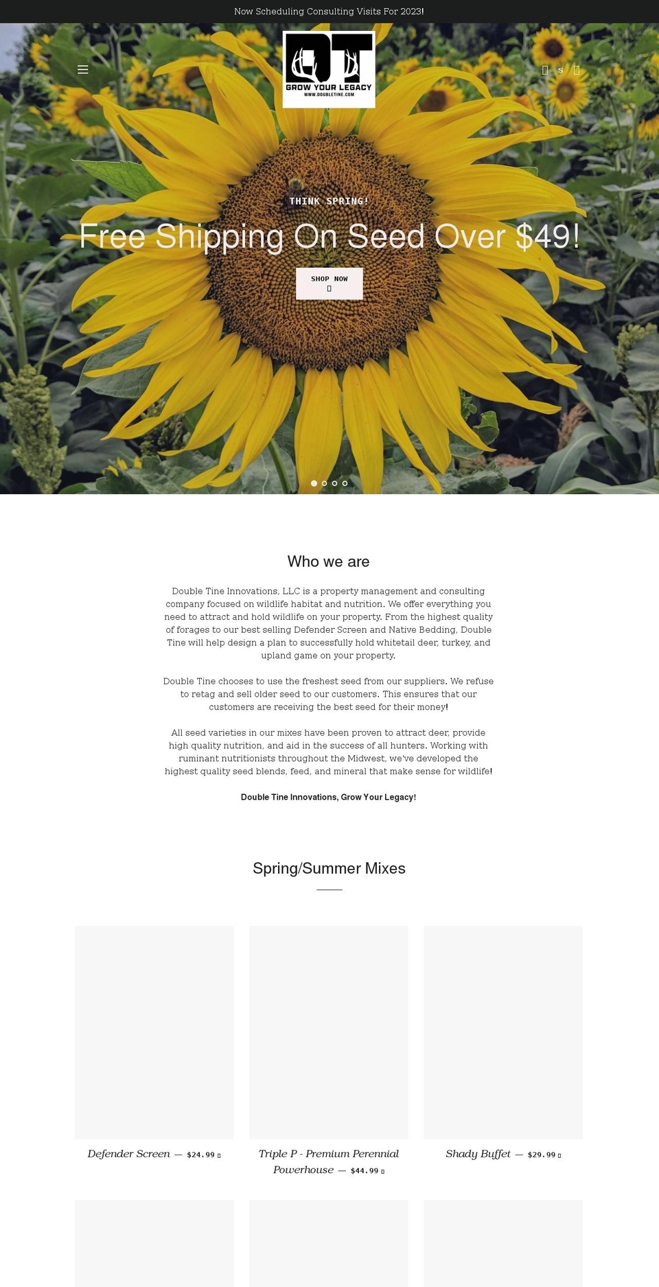 doubletine.com shopify website screenshot