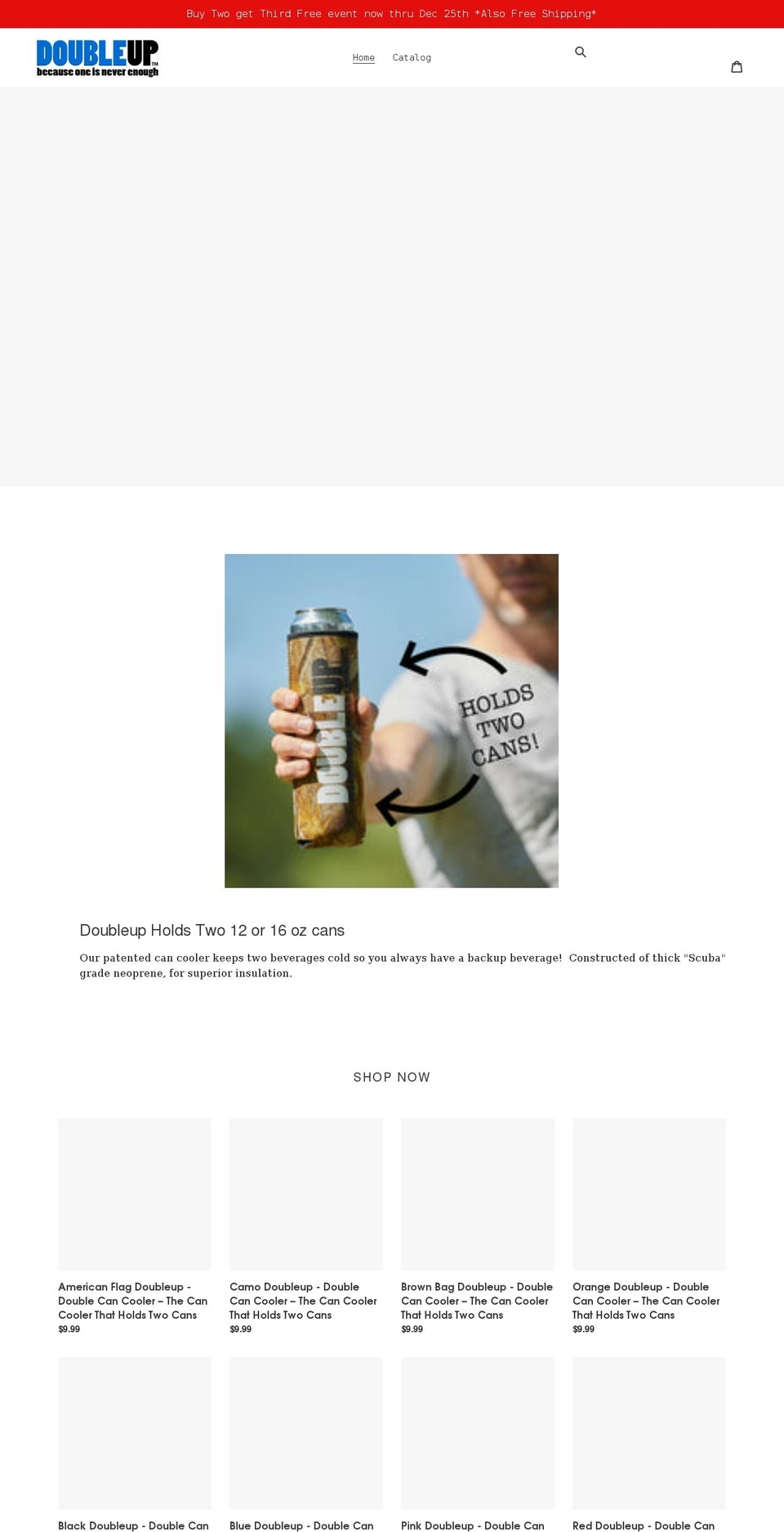doubleupcancooler.com shopify website screenshot