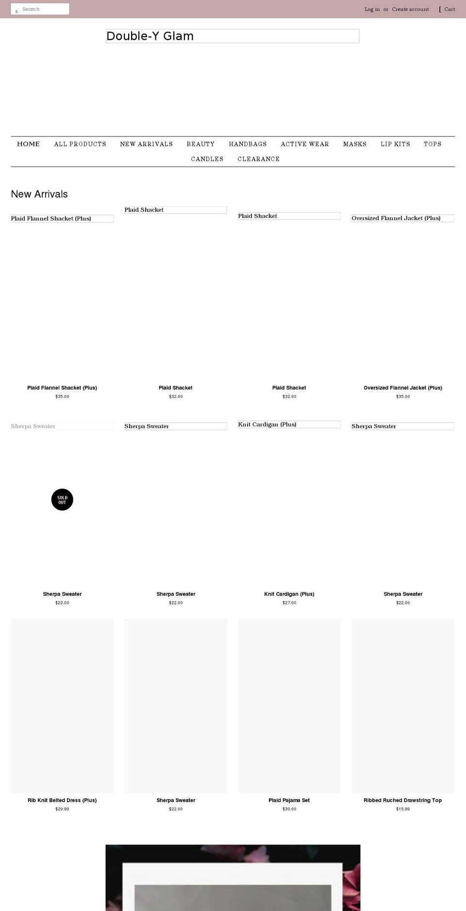 doubleyglam.com shopify website screenshot