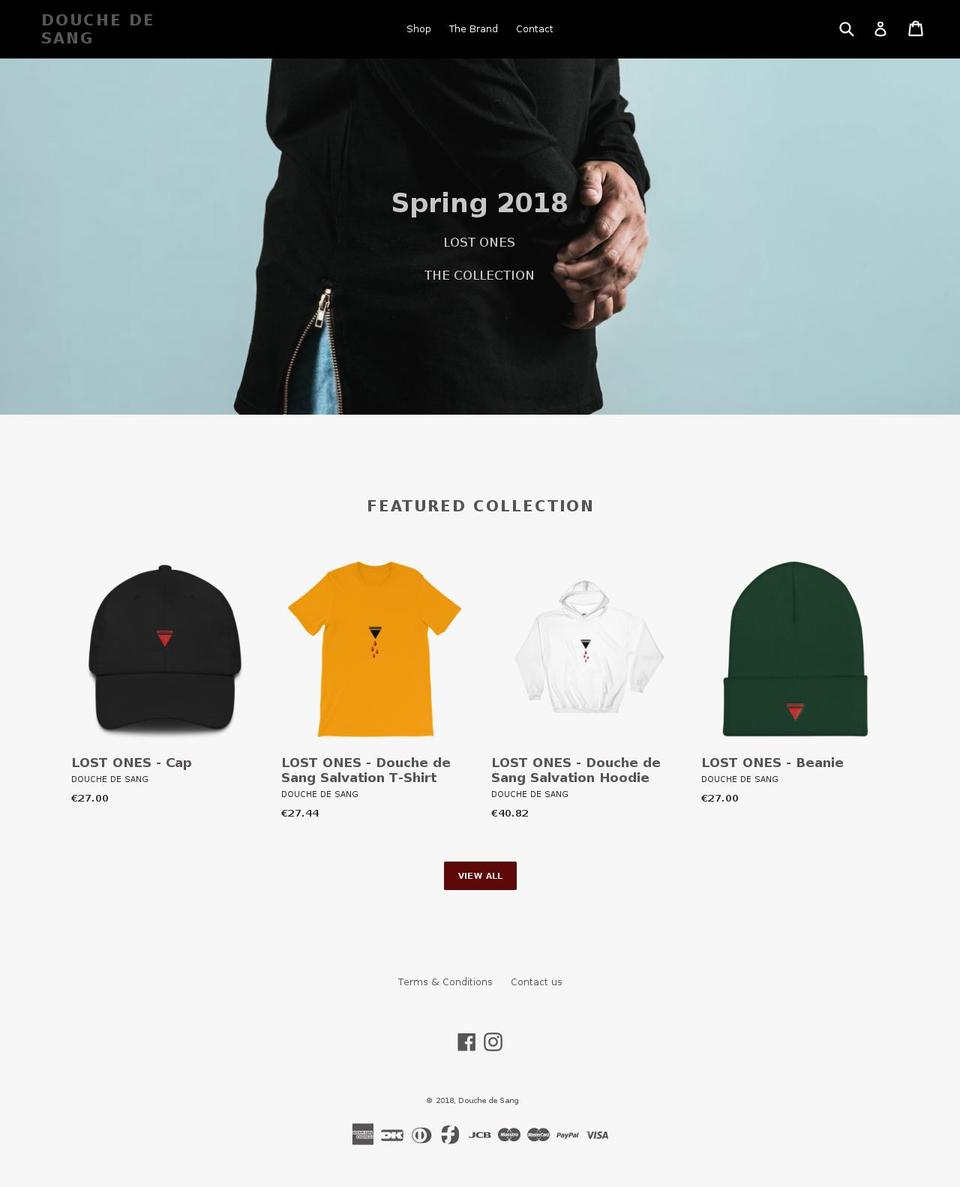 Douche de Sang Develpoment Shopify theme site example douchedesang.com