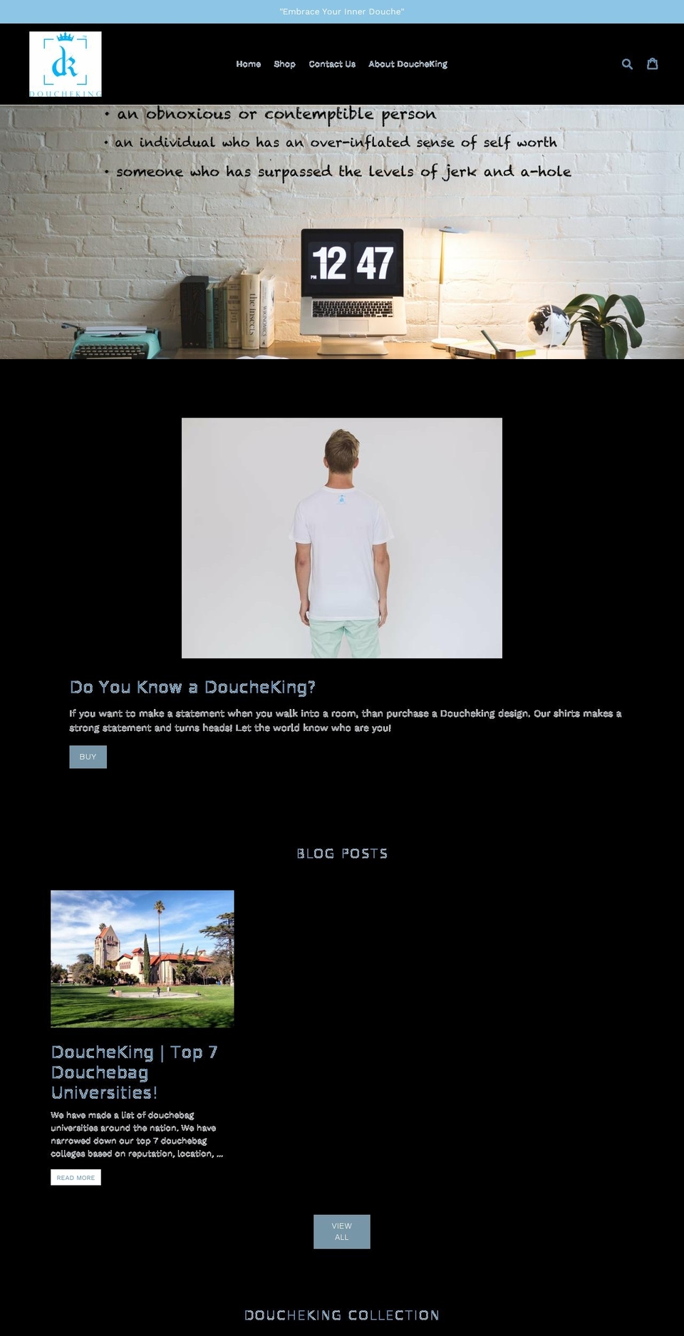douchequeen.com — Shopify storefront screenshot