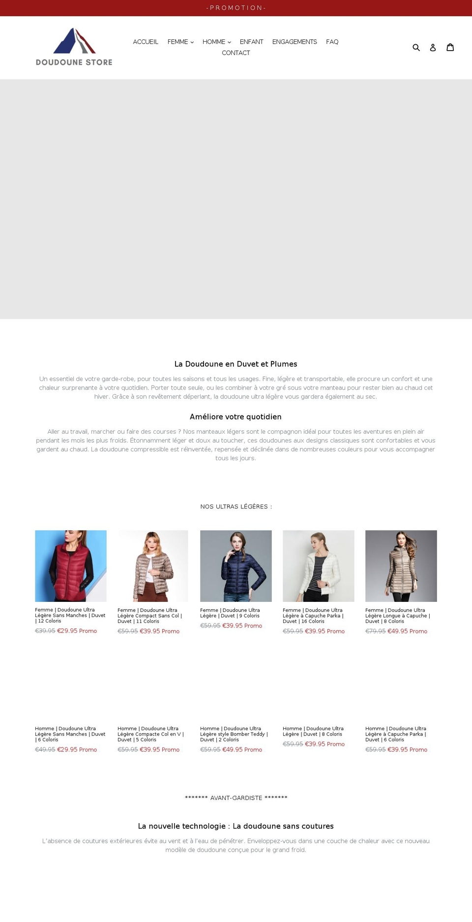 doudounestore.com shopify website screenshot