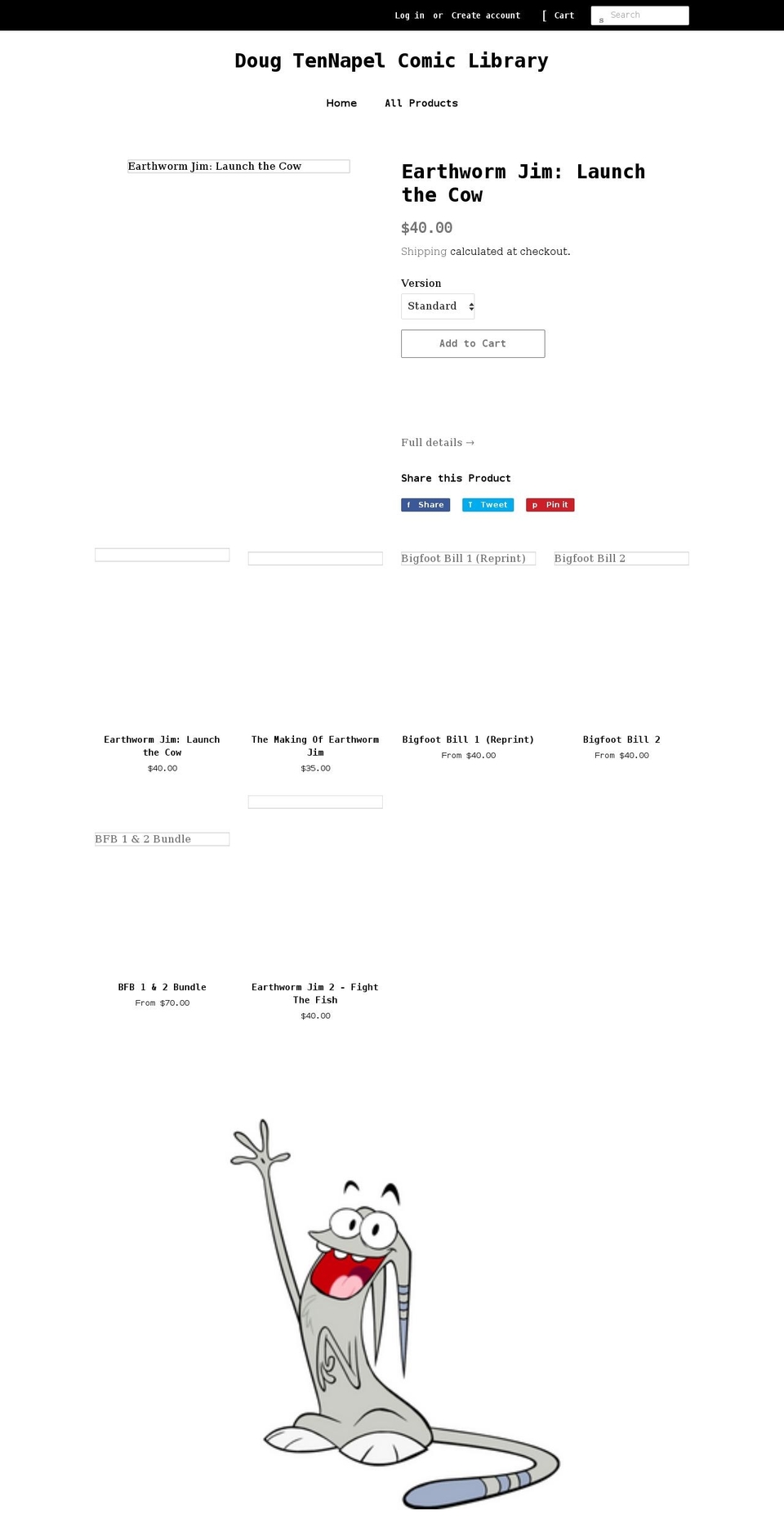 doug-tennapel-comic-library.myshopify.com shopify website screenshot