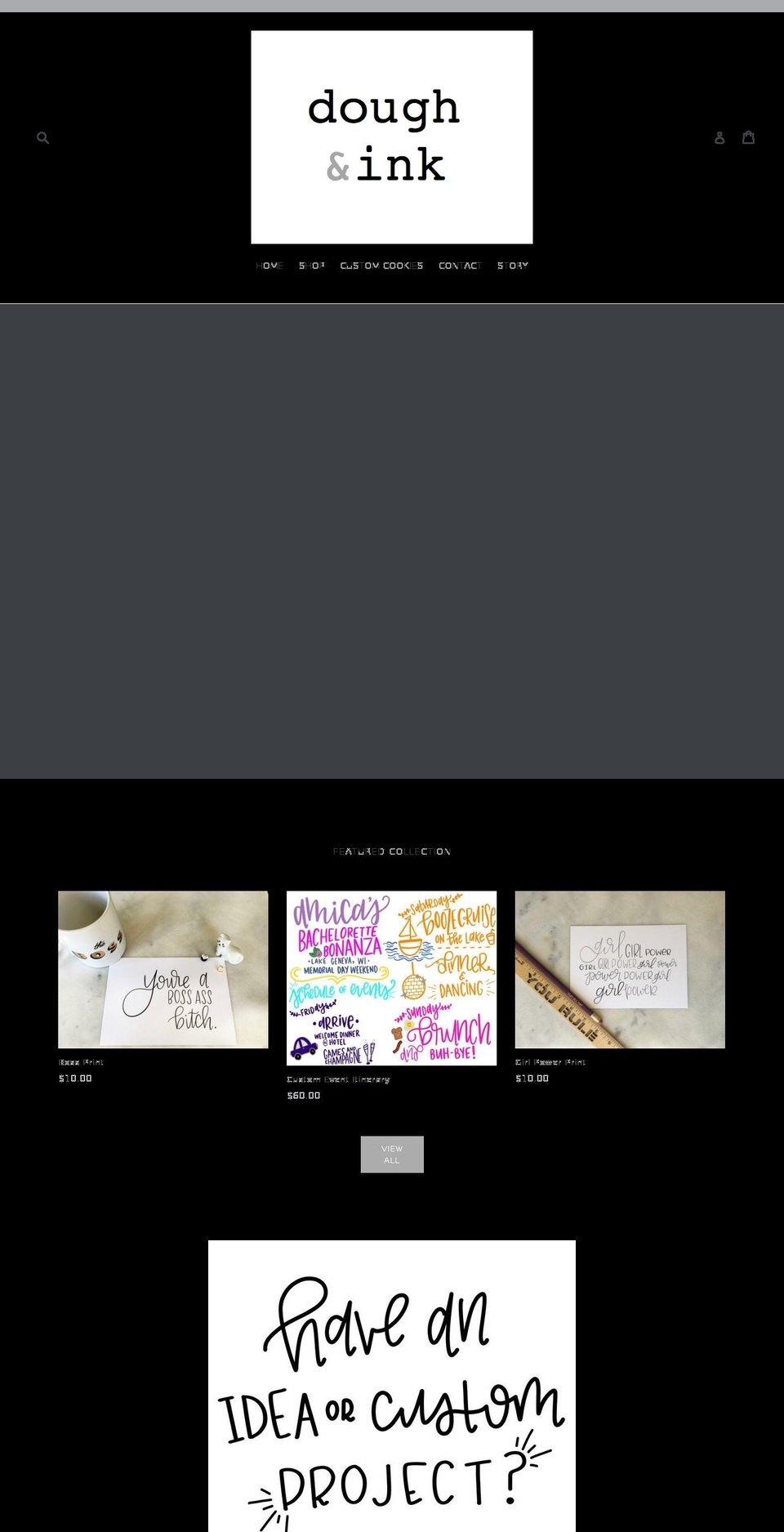 doughandink.com shopify website screenshot