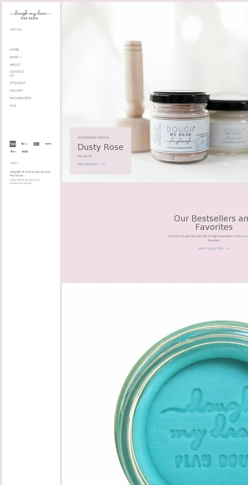 doughmydearplaydough.com — Shopify storefront screenshot