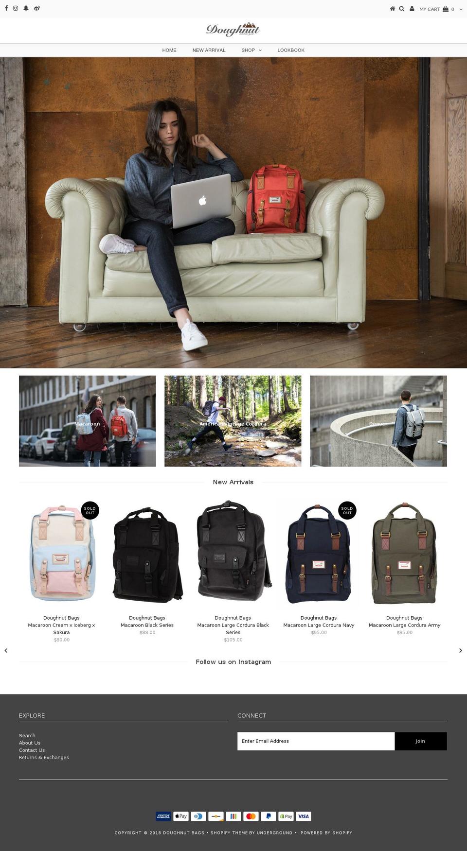 doughnutbags.com shopify website screenshot
