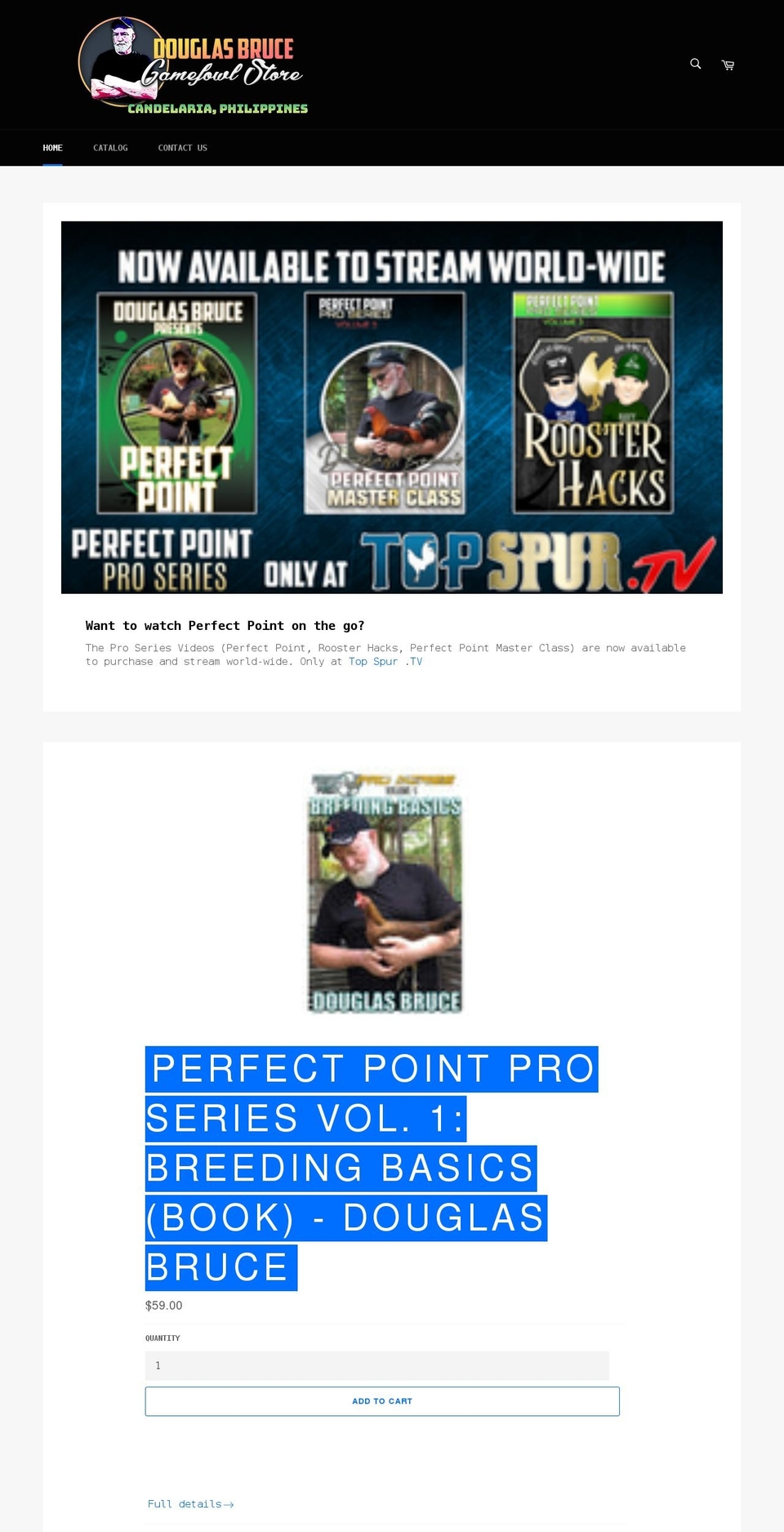 douglasbrucegamefowlstore.com shopify website screenshot