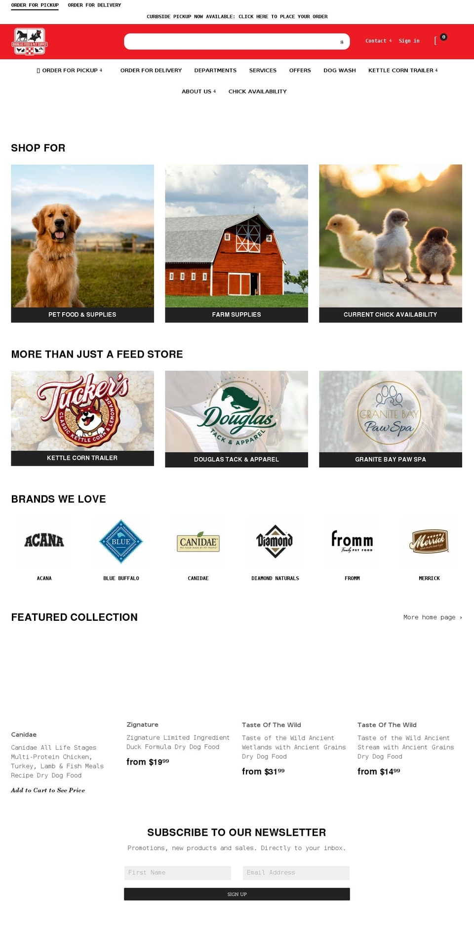 Nucleus Shopify theme site example douglasfeedandpetsupply.com