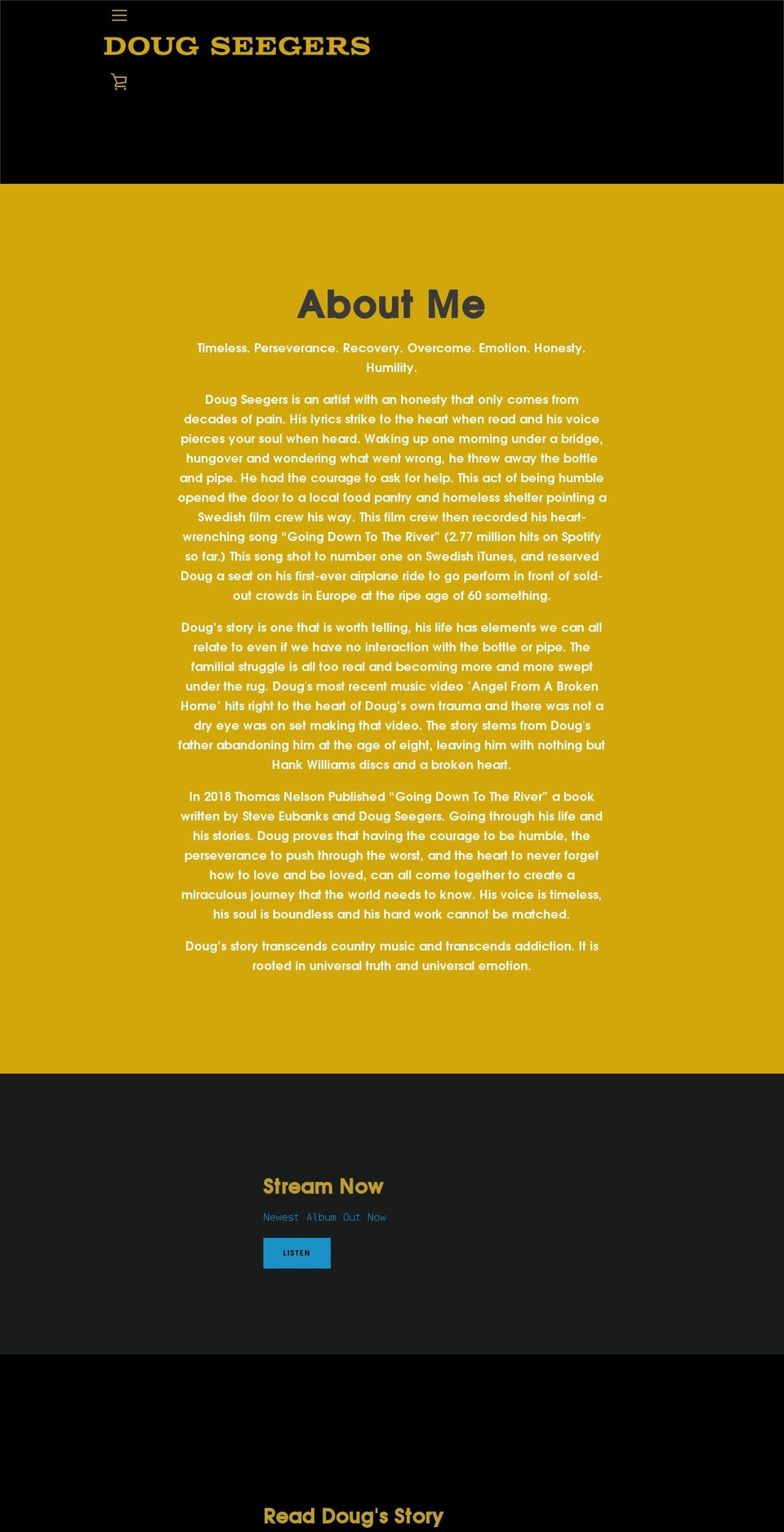 dougseegersmusic.com shopify website screenshot