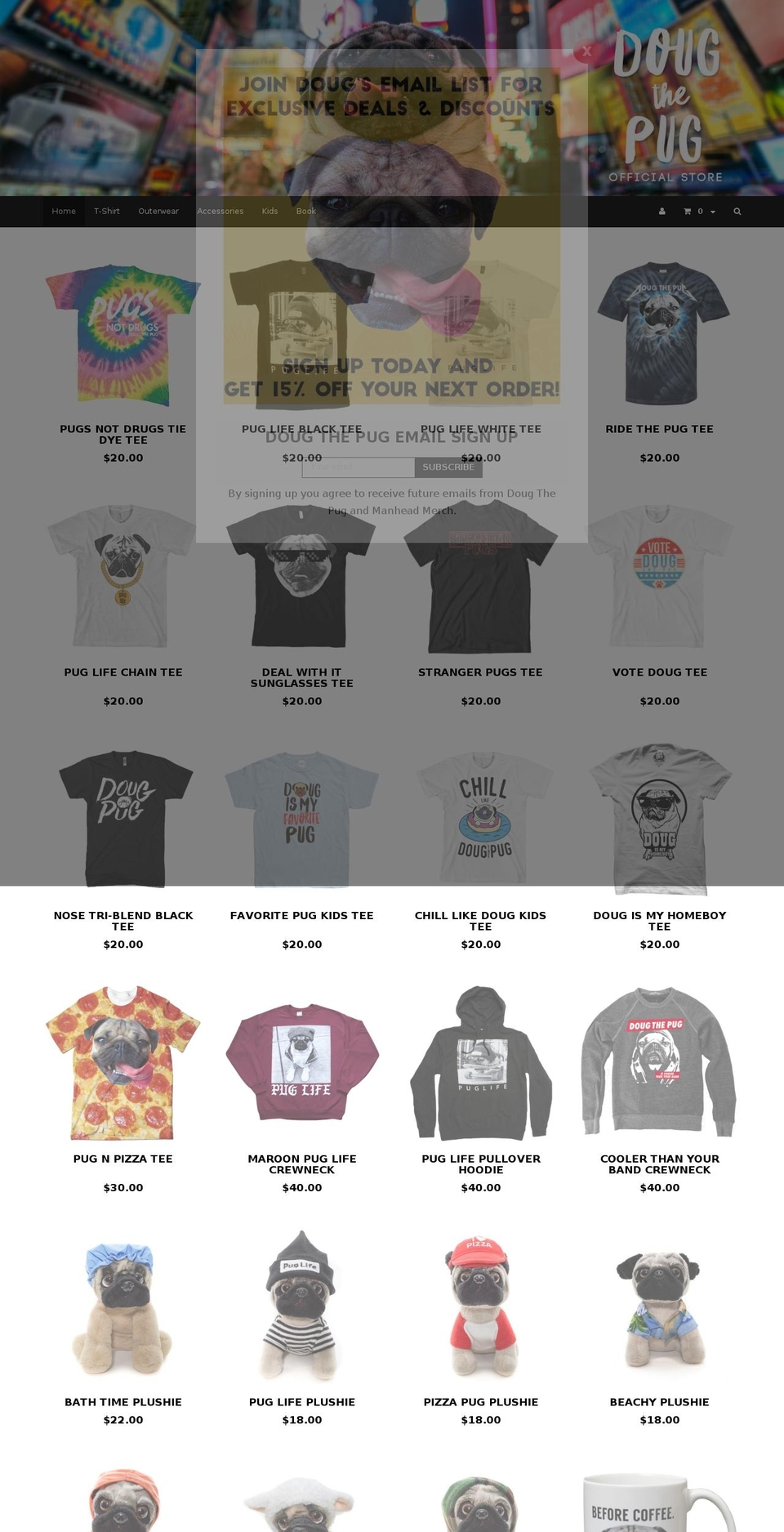 dougthepugstore.com shopify website screenshot