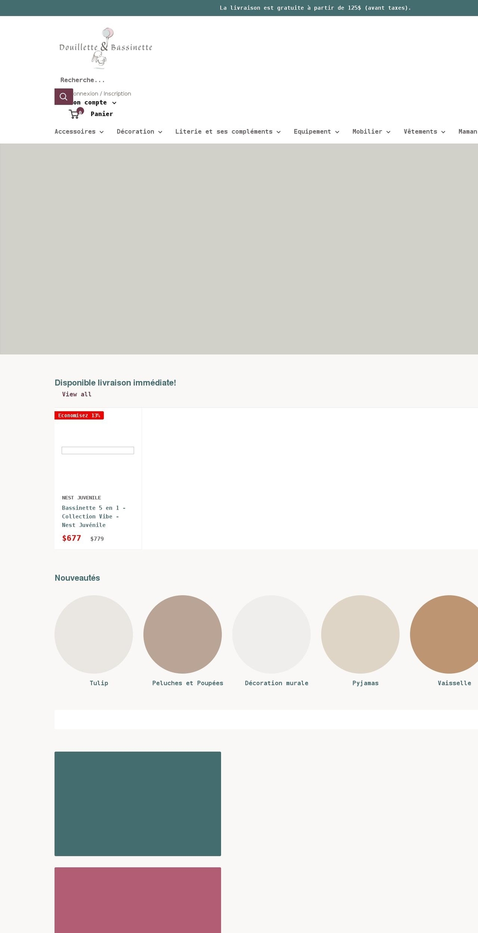 douilletteetbassinette.ca shopify website screenshot